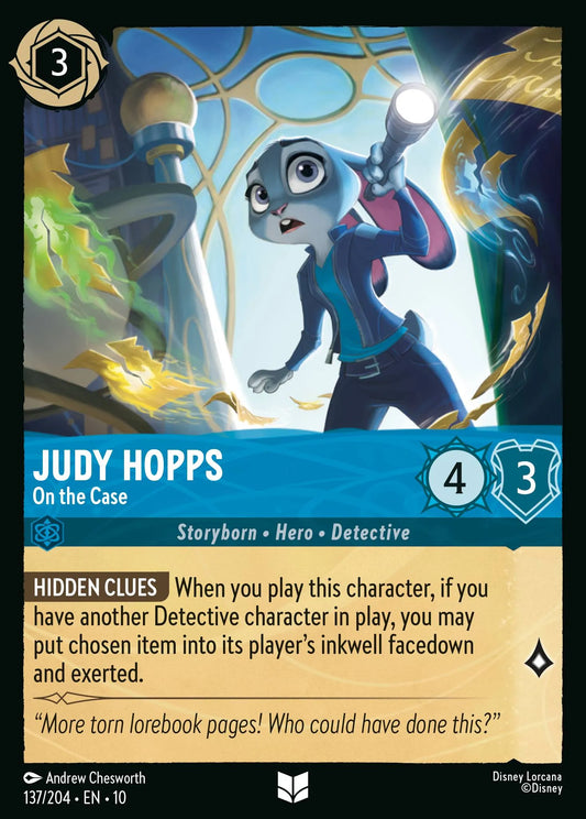 (137/204) Lorcana Whispers in the Well Single: Judy Hopps - On the Case Holo Uncommon