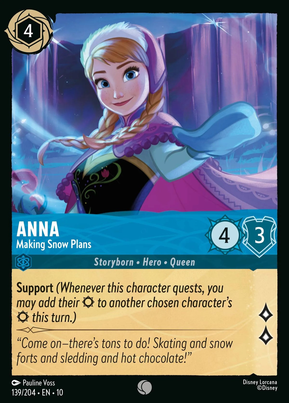 (139/204) Lorcana Whispers in the Well Single: Anna - Making Snow Plans Holo Common