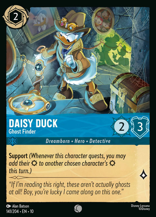 (141/204) Lorcana Whispers in the Well Single: Daisy Duck - Ghost Finder (V.1) Holo Common