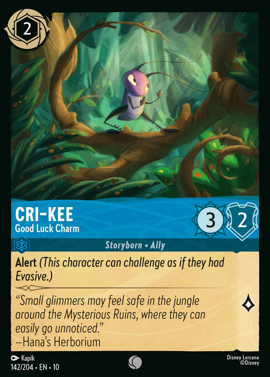 (142/204) Lorcana Whispers in the Well Single: Cri-Kee - Good Luck Charm  Common