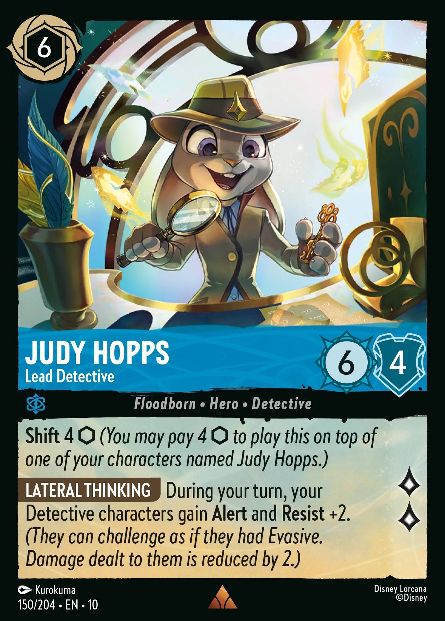 (150/204) Lorcana Whispers in the Well Single: Judy Hopps - Lead Detective (V.1)  Rare