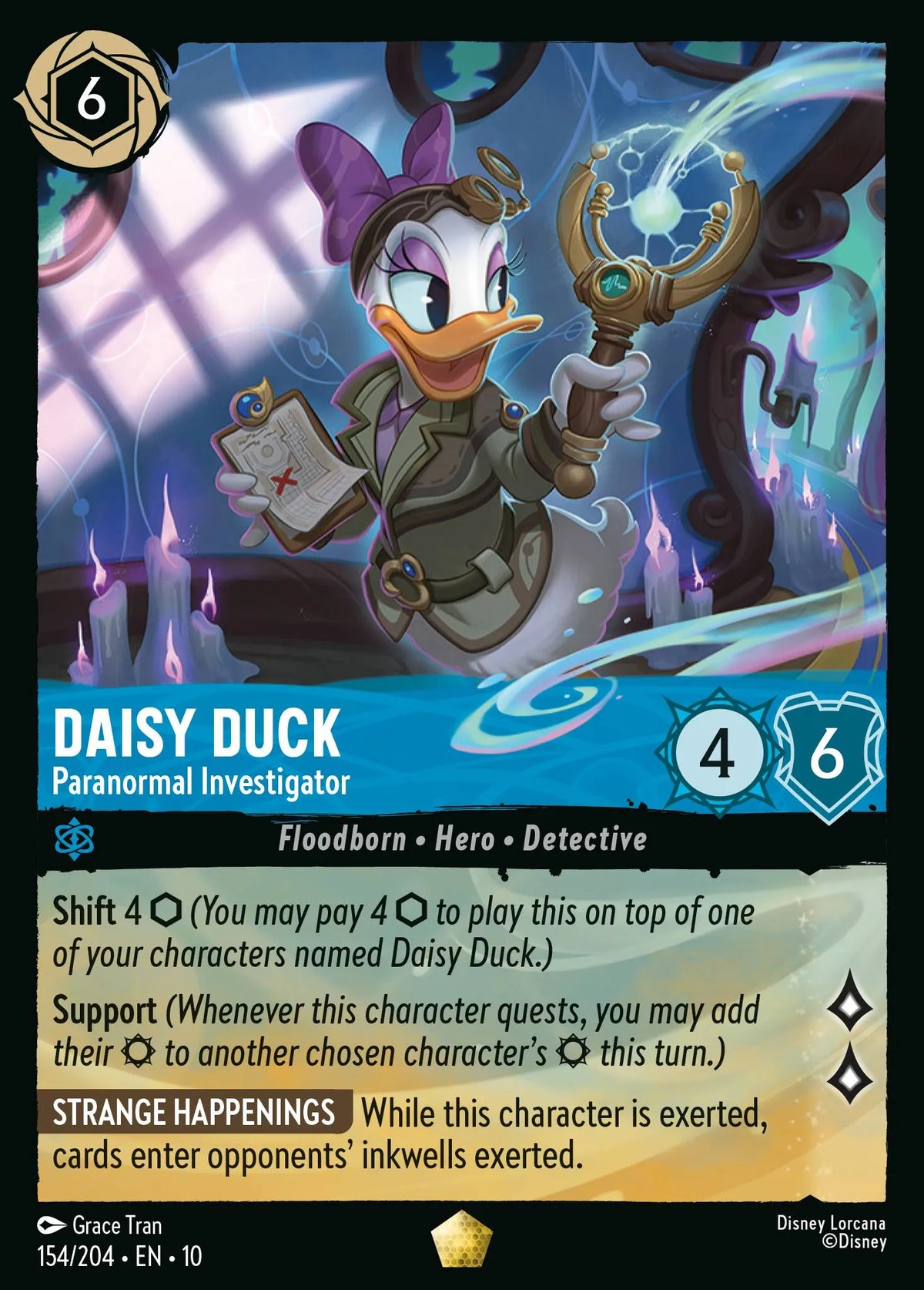 (154/204) Lorcana Whispers in the Well Single: Daisy Duck - Paranormal Investigator  Legendary