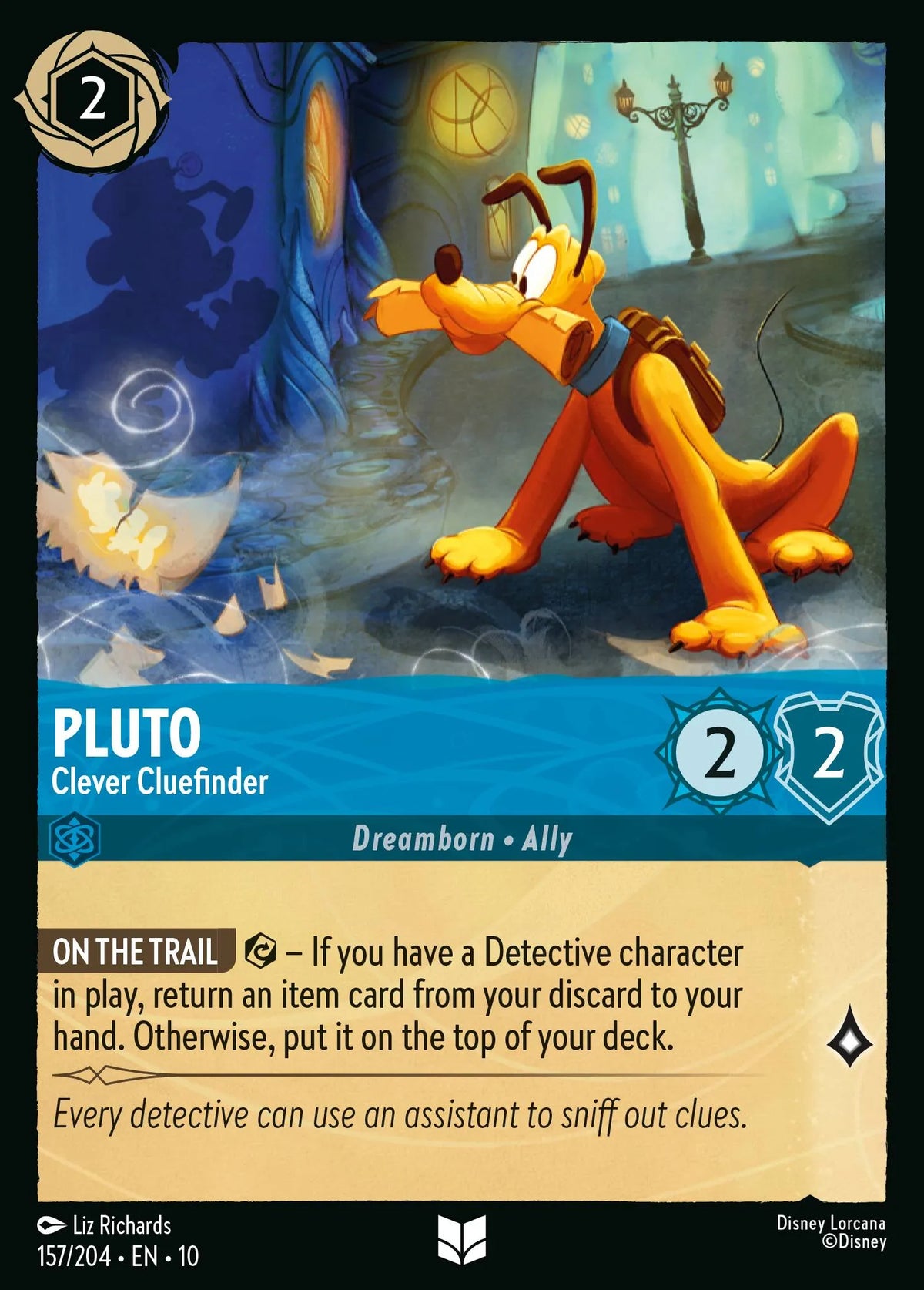 (157/204) Lorcana Whispers in the Well Single: Pluto - Clever Cluefinder  Uncommon
