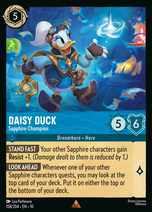 (158/204) Lorcana Whispers in the Well Single: Daisy Duck - Sapphire Champion  Rare