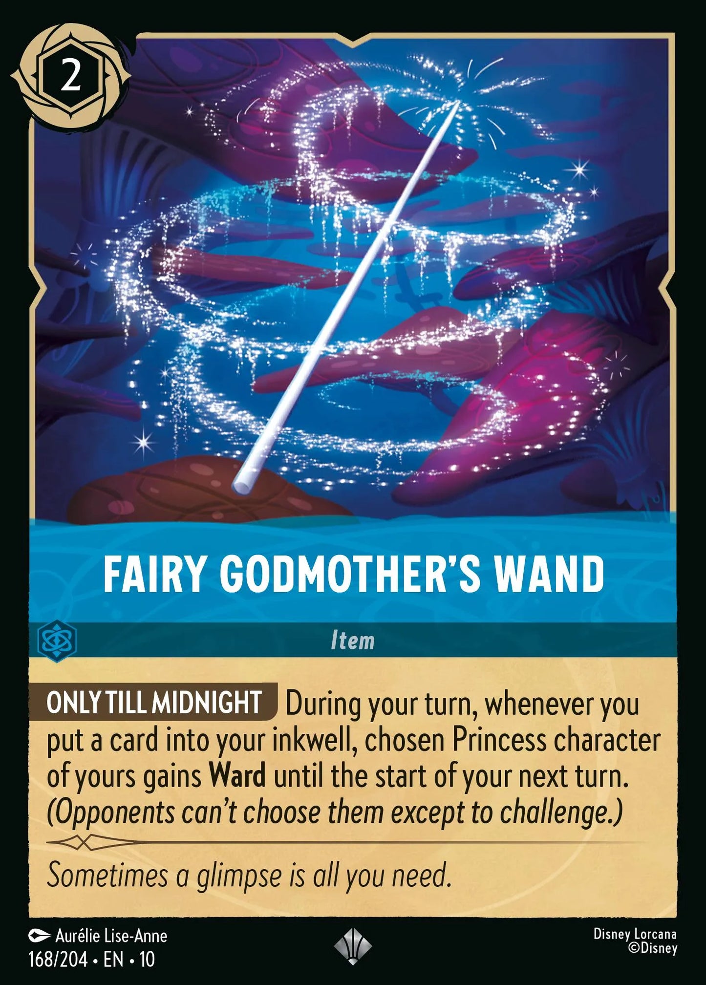 (168/204) Lorcana Whispers in the Well Single: Fairy Godmother's Wand  Super Rare