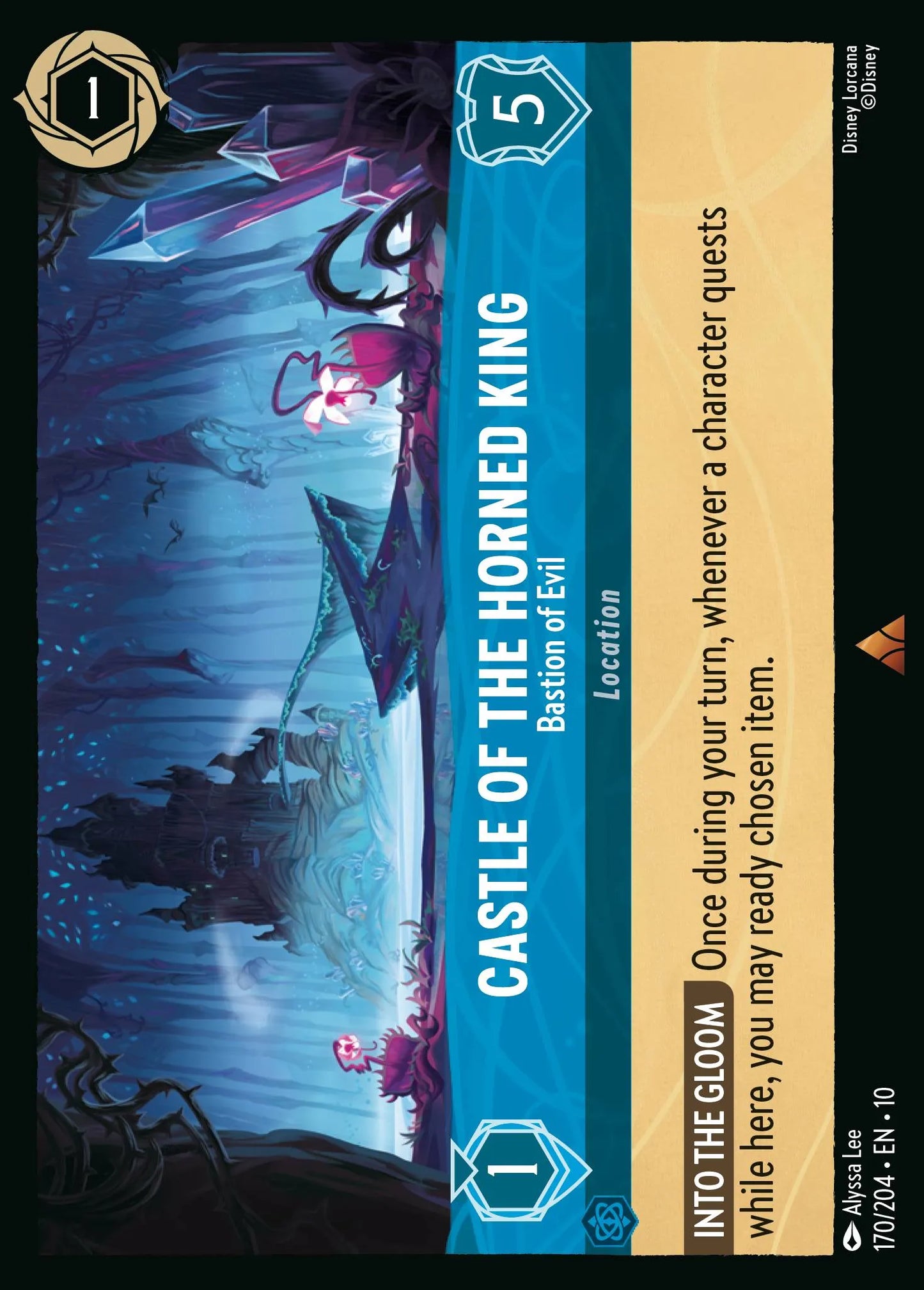 (170/204) Lorcana Whispers in the Well Single: Castle of the Horned King - Bastion of Evil Holo Rare