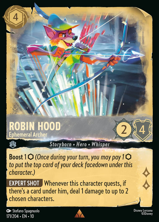(171/204) Lorcana Whispers in the Well Single: Robin Hood - Ephemeral Archer (V.1) Holo Rare