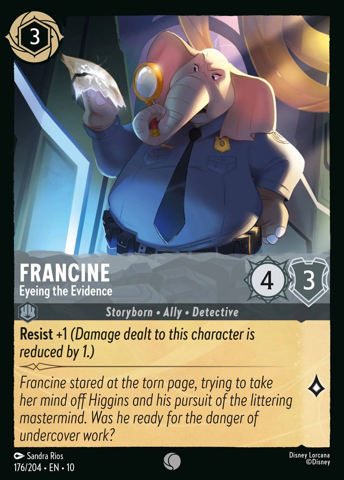 (176/204) Lorcana Whispers in the Well Single: Francine - Eyeing the Evidence  Common