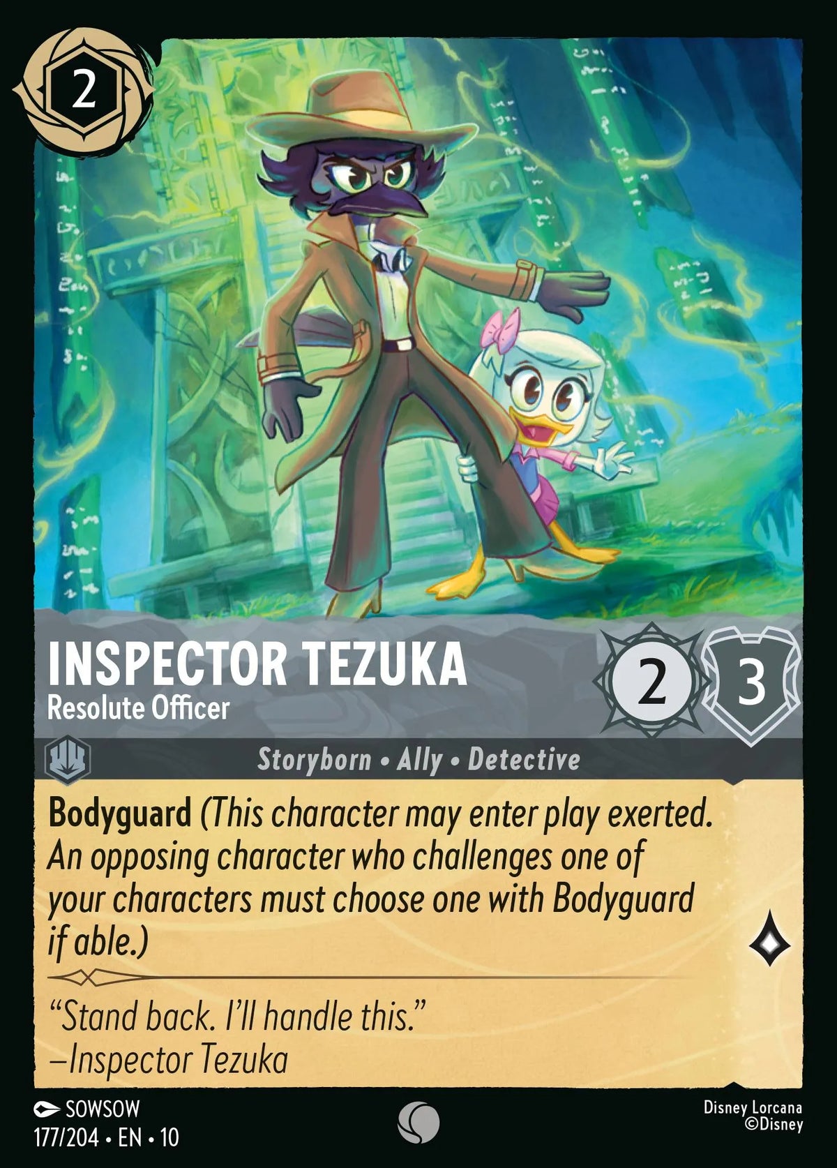 (177/204) Lorcana Whispers in the Well Single: Inspector Tezuka - Resolute Officer Holo Common