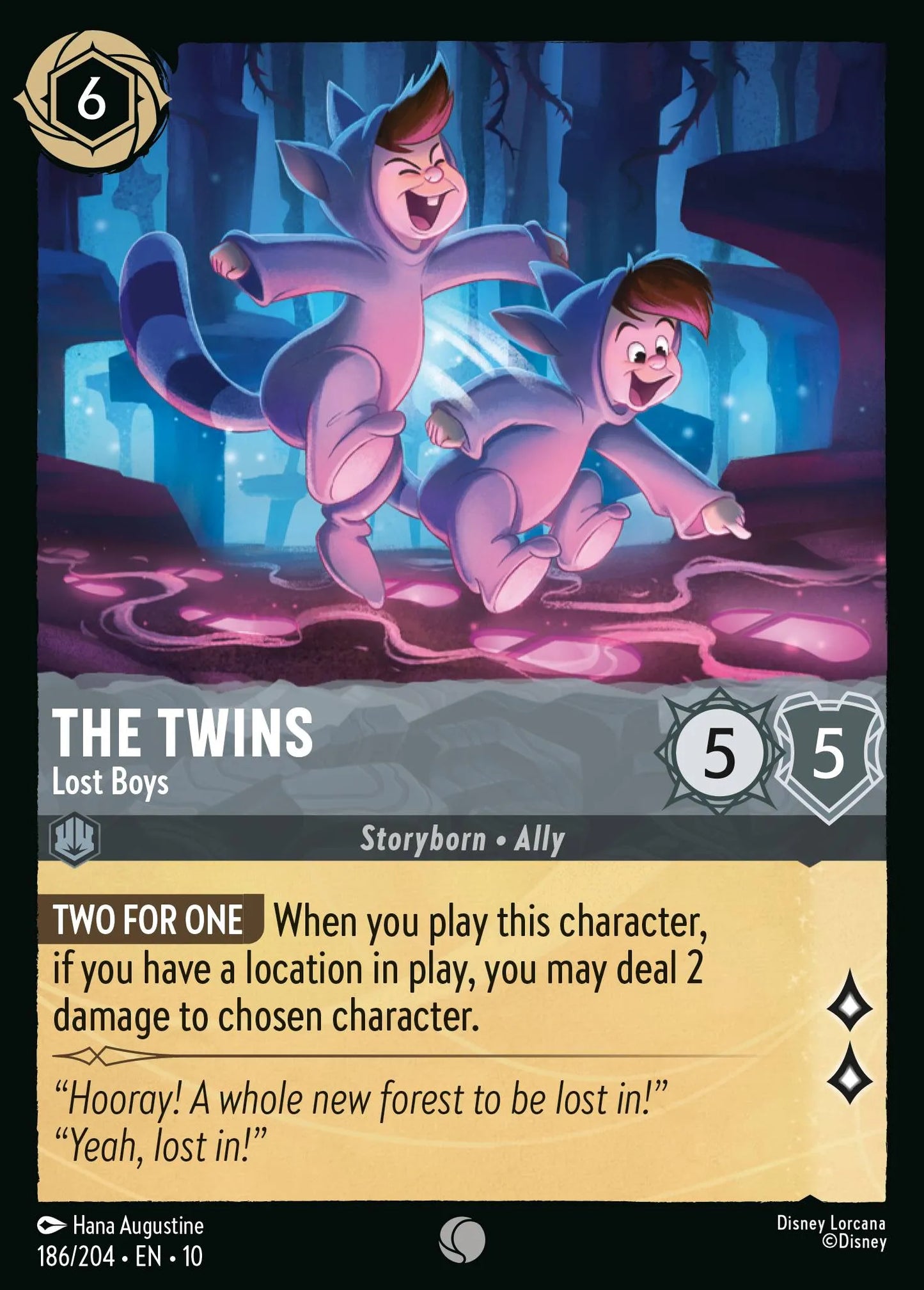 (186/204) Lorcana Whispers in the Well Single: The Twins - Lost Boys  Common