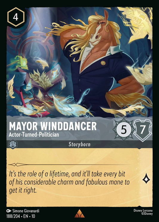 (188/204) Lorcana Whispers in the Well Single: Mayor Winddancer - Actor-Turned-Politician Holo Rare