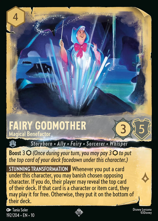 (192/204) Lorcana Whispers in the Well Single: Fairy Godmother - Magical Benefactor  Super Rare