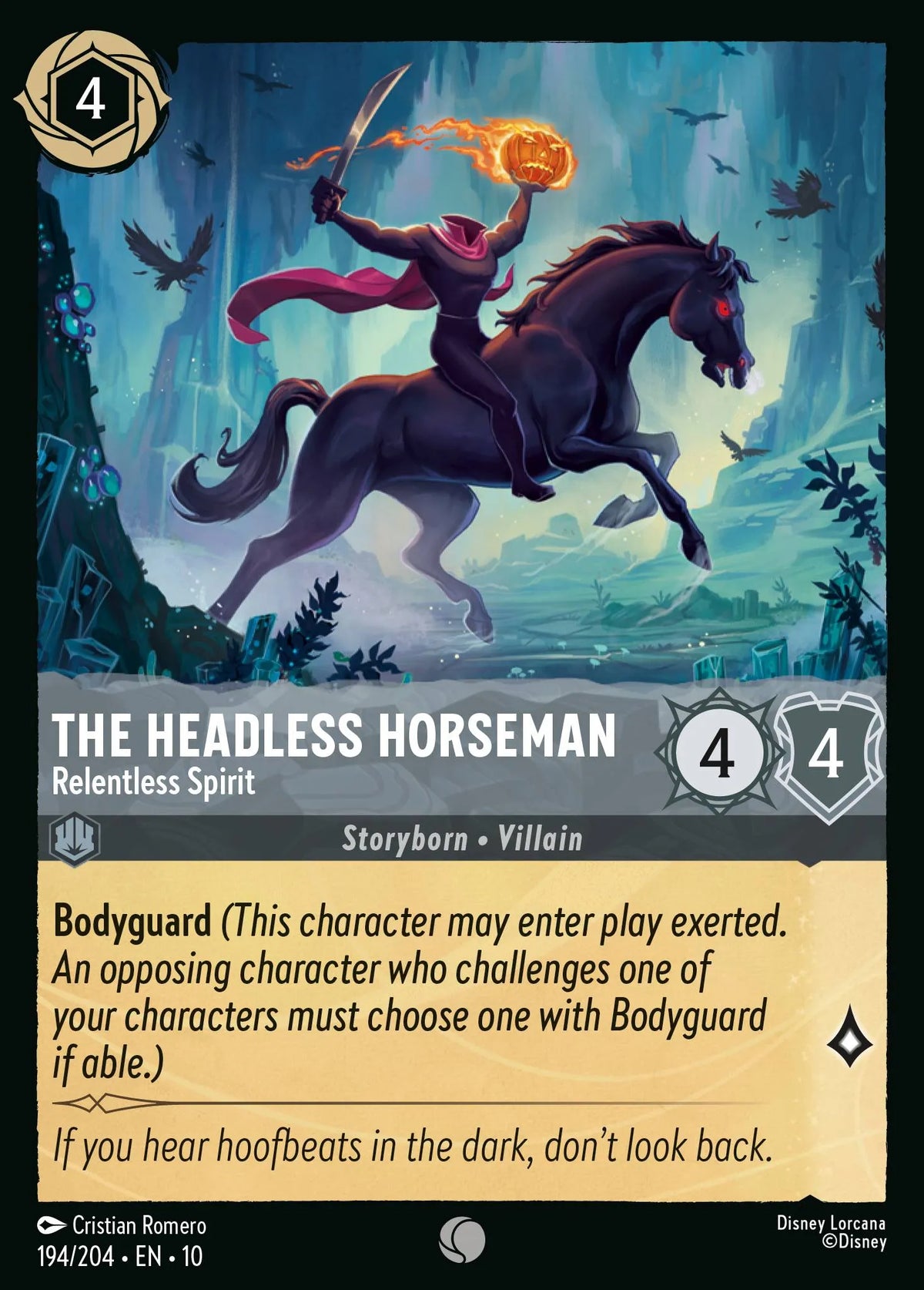(194/204) Lorcana Whispers in the Well Single: The Headless Horseman - Relentless Spirit  Common