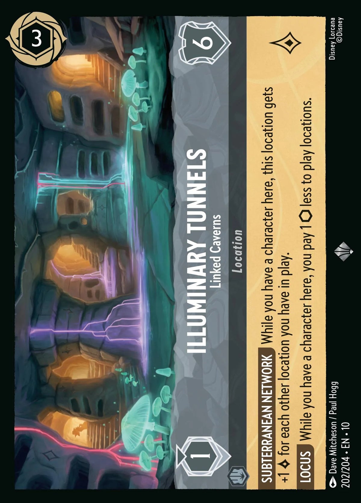 (202/204) Lorcana Whispers in the Well Single: Illuminary Tunnels - Linked Caverns  Super Rare