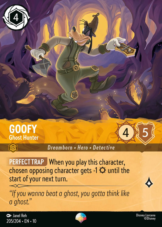 (205/204) Lorcana Whispers in the Well Single: Goofy - Ghost Hunter (V.2)  Epic