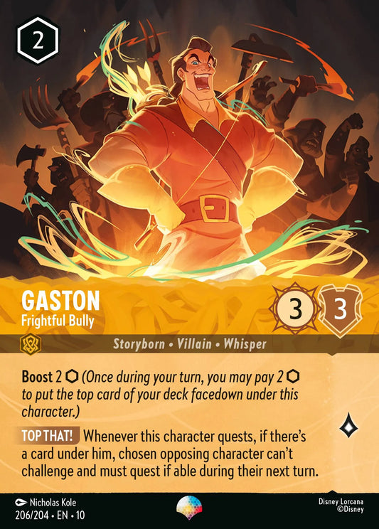 (206/204) Lorcana Whispers in the Well Single: Gaston - Frightful Bully (V.2)  Epic