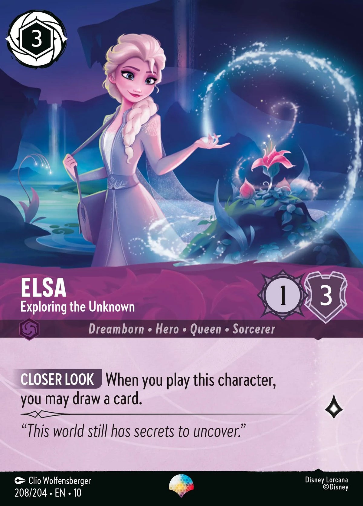(208/204) Lorcana Whispers in the Well Single: Elsa - Exploring the Unknown (V.2)  Epic