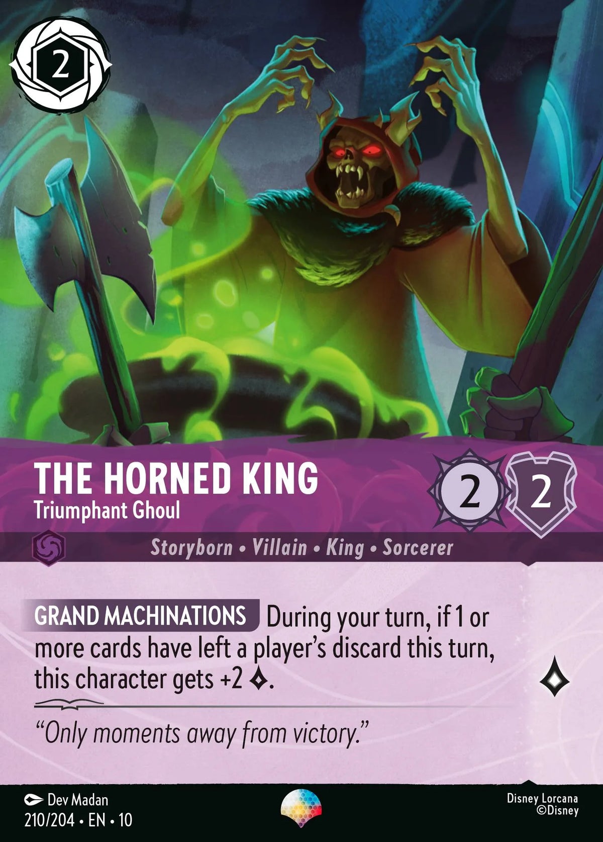 (210/204) Lorcana Whispers in the Well Single: The Horned King - Triumphant Ghoul (V.2)  Epic