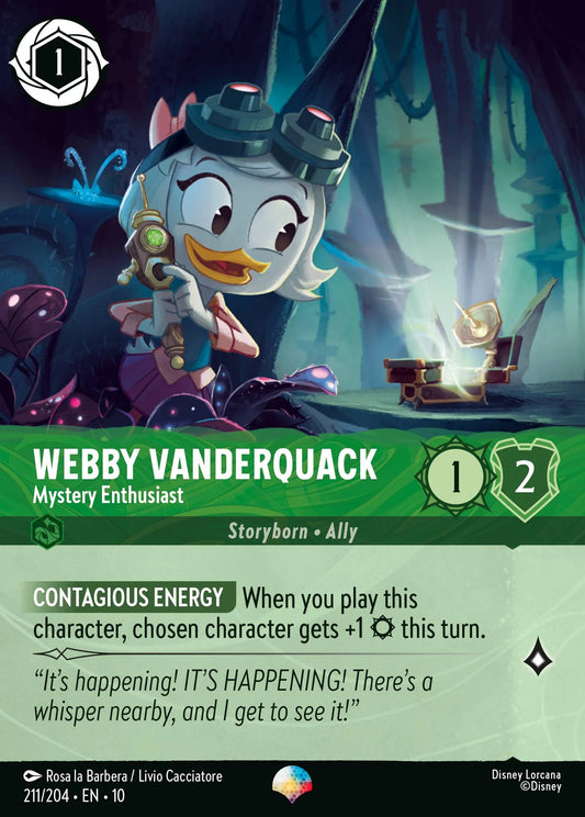 (211/204) Lorcana Whispers in the Well Single: Webby Vanderquack - Mystery Enthusiast (V.2)  Epic