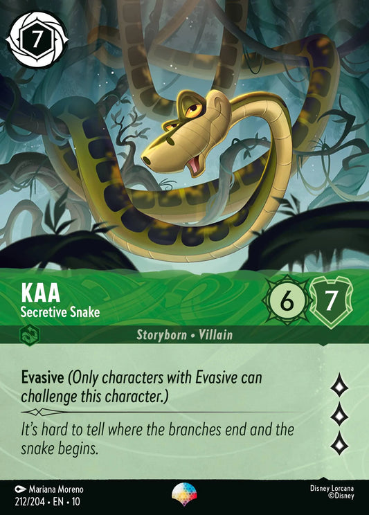 (212/204) Lorcana Whispers in the Well Single: Kaa - Secretive Snake (V.2)  Epic