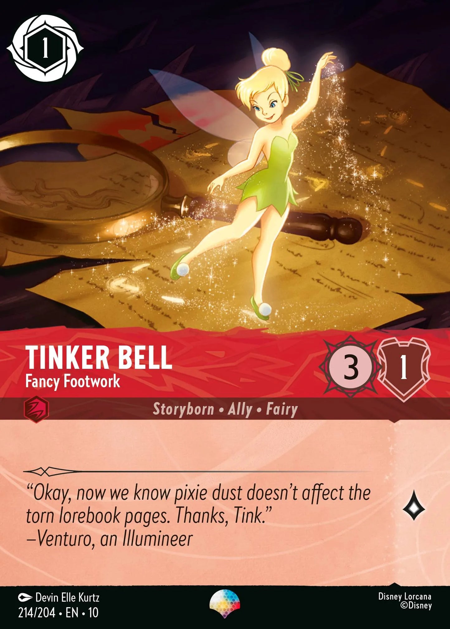 (214/204) Lorcana Whispers in the Well Single: Tinker Bell - Fancy Footwork (V.2)  Epic