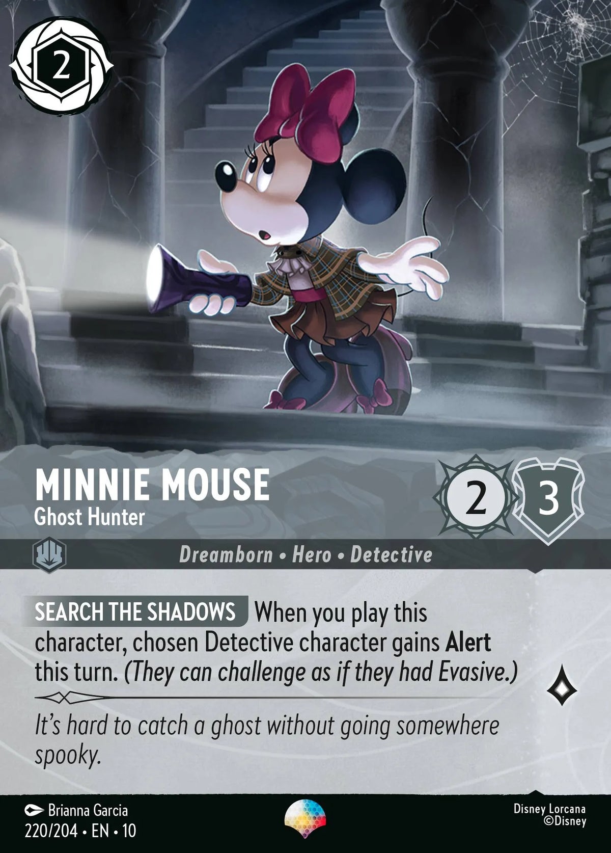 (220/204) Lorcana Whispers in the Well Single: Minnie Mouse - Ghost Hunter (V.2)  Epic