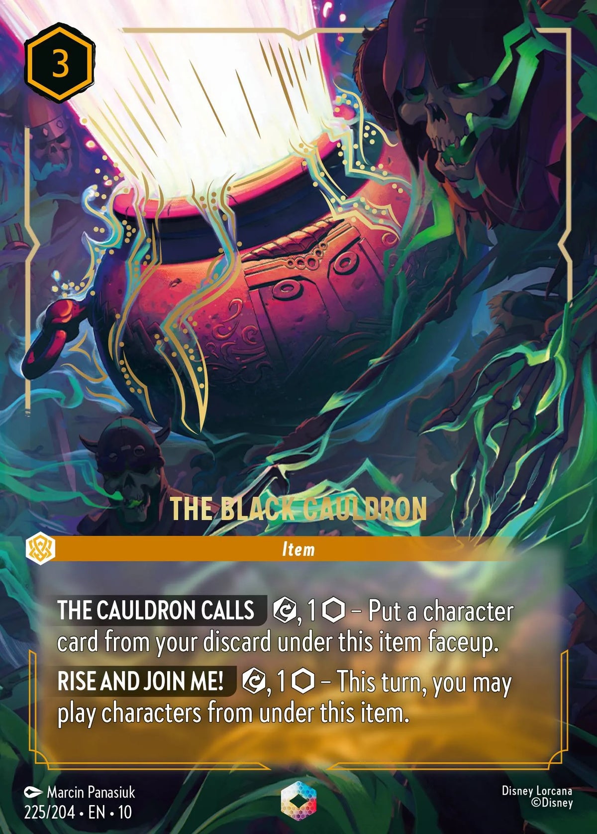 (225/204) Lorcana Whispers in the Well Single: The Black Cauldron (V.2)  Enchanted