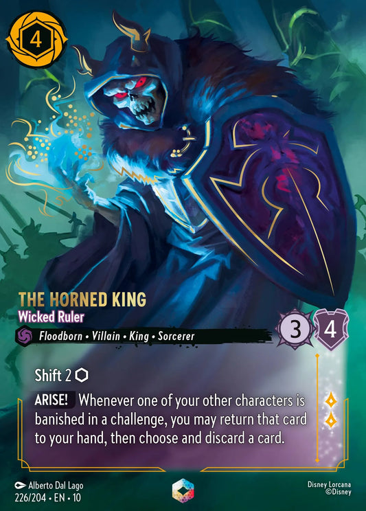 (226/204) Lorcana Whispers in the Well Single: The Horned King - Wicked Ruler (V.2)  Enchanted