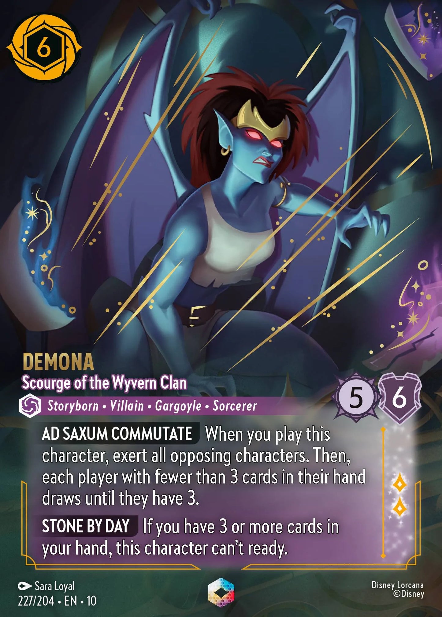 (227/204) Lorcana Whispers in the Well Single: Demona - Scourge of the Wyvern Clan (V.2)  Enchanted