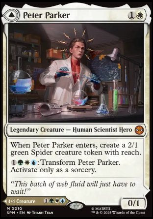 (010) Magic The Gathering Magic: The Gathering | Marvel's Spider-Man Single: Peter Parker // Amazing Spider-Man Holo Mythic