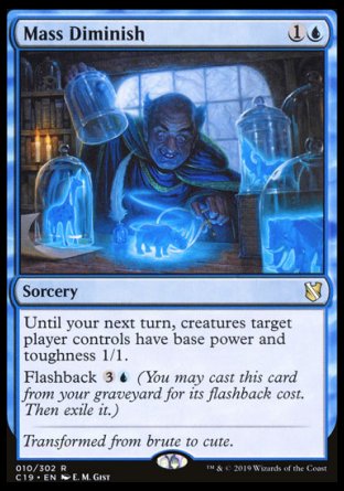 (010) Magic The Gathering Commander 2019 Single: Mass Diminish  Rare