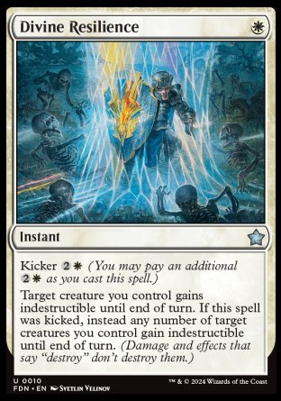 (010) Magic The Gathering Magic: The Gathering Foundations Single: Divine Resilience Holo Uncommon