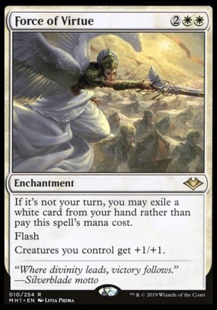(010/254) Magic The Gathering Modern Horizons Single: Force of Virtue  Rare