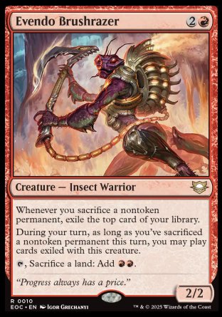 (010) Magic The Gathering Commander: Edge of Eternities Single: Evendo Brushrazer  Rare
