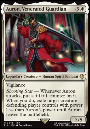 (010) Magic The Gathering Commander: Magic: The Gathering - FINAL FANTASY: Collector's Edition Single: Auron, Venerated Guardian Holo Rare