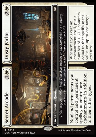 (010) Magic The Gathering Commander: Duskmourn: House of Horror Single: Secret Arcade // Dusty Parlor  Rare