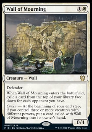 (010) Magic The Gathering Commander: Innistrad: Midnight Hunt Single: Wall of Mourning (V.1)  Rare