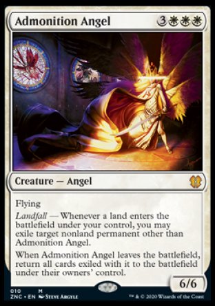 (010) Magic The Gathering Commander: Zendikar Rising Single: Admonition Angel  Mythic