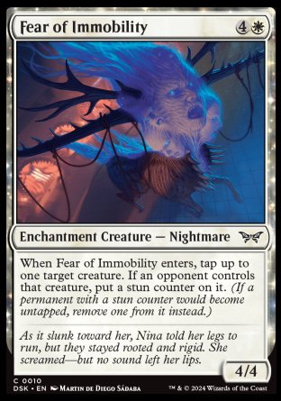 (010) Magic The Gathering Duskmourn: House of Horror Single: Fear of Immobility Holo Common