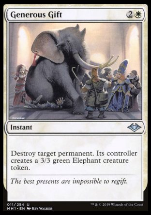 (011/254) Magic The Gathering Modern Horizons Single: Generous Gift Holo Uncommon