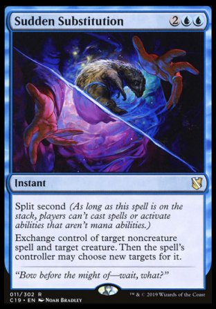 (011) Magic The Gathering Commander 2019 Single: Sudden Substitution  Rare