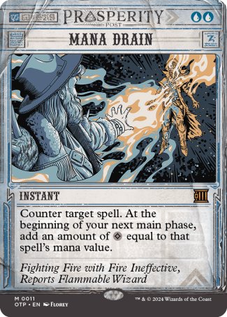 (011) Magic The Gathering Breaking News Single: Mana Drain (V.1)  Holo Mythic