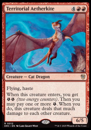 (012) Magic The Gathering Commander: Aetherdrift Single: Territorial Aetherkite  Rare