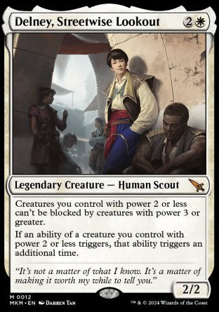 (012) Magic The Gathering Murders at Karlov Manor Single: Delney, Streetwise Lookout Holo Mythic