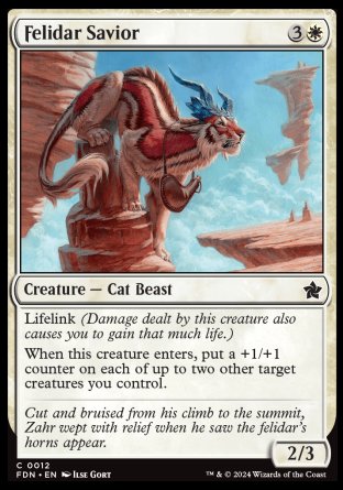 (012) Magic The Gathering Magic: The Gathering Foundations Single: Felidar Savior Holo Common