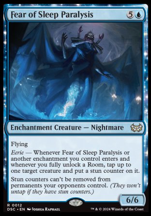 (012) Magic The Gathering Commander: Duskmourn: House of Horror Single: Fear of Sleep Paralysis  Rare
