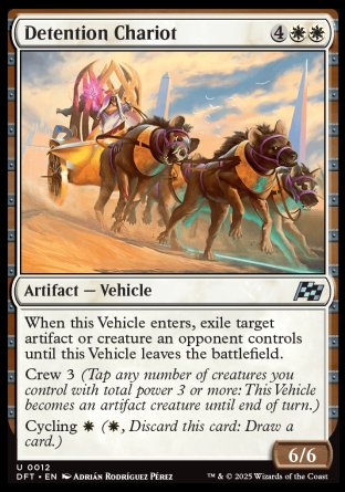(012) Magic The Gathering Aetherdrift Single: Detention Chariot Holo Uncommon