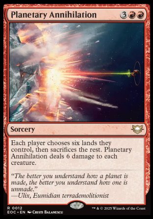 (012) Magic The Gathering Commander: Edge of Eternities Single: Planetary Annihilation  Rare