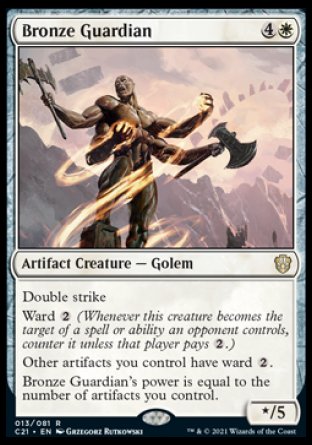 (013) Magic The Gathering Commander: Strixhaven Single: Bronze Guardian  Rare