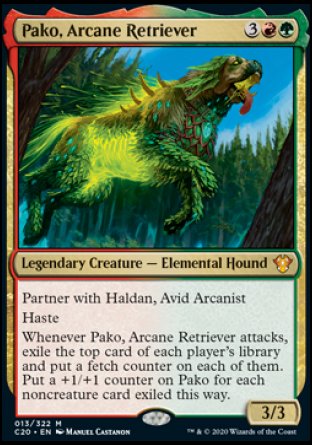 (013/322) Magic The Gathering Commander: Ikoria Single: Pako, Arcane Retriever Holo Mythic